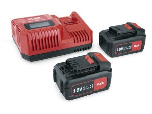FLEX P-set 55 R Setti jossa 10.8/18.0 V pikalaturi ja kaksi 5.0 Ah 18.0 V akkua