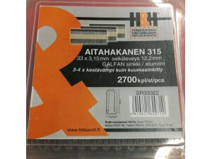Aitahakanen 33 x12,2 x 3,15 mm, Galfan, 2700 kpl