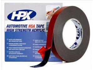 HPX kaksipuolinen teippi, musta 19mm x 10m
