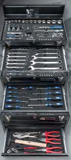 Kstools 99-osainen 1/4"+1/2" CHROMEplus -yleistyökalusarja peltipakissa 918.0200 - Image 2